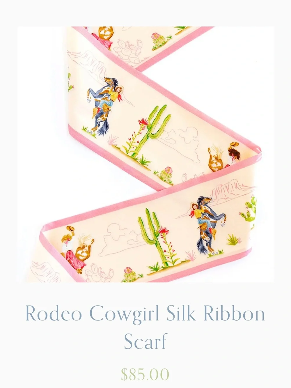 Catherine Cartier Rodeo Cowgirl Silk Ribbon Scarf